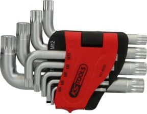 KS Tools XZN-Winkelstiftschlüssel-Satz kurz, 9-teilig, silber, gehärteter Stahl - Bild 1
