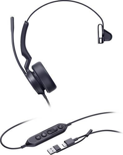 Yealink UH44 Mono Teams On-Ear Headset kabelgebunden mit USB-C und USB-A in Schwarz - Bild 1