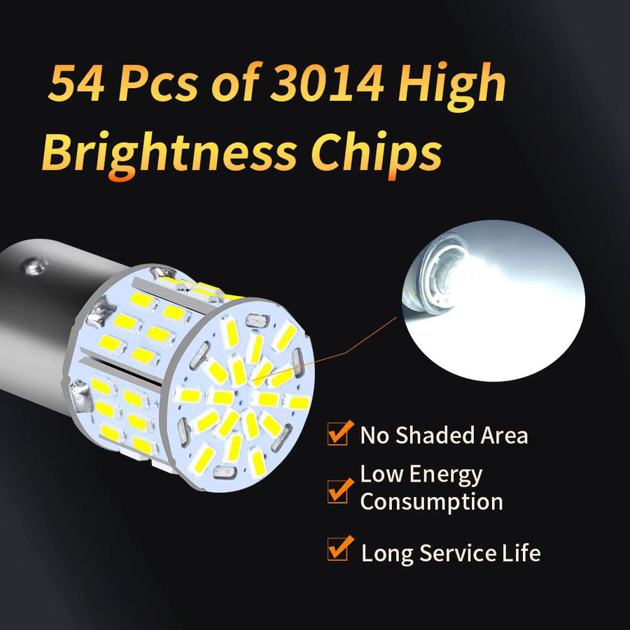 P2MAX Ultra helle LED Autolampen Weiß 12V für Bremse Rückfahrlicht und Nebelscheinwerfer - Bild 2