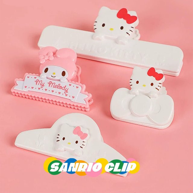 Joytop Sanrio Hello Kitty Lebensmittel-Verschlussclips in Weiß, wiederverwendbare Kawaii Snack-Beutelclips zur Lebensmittel-Frischhaltung - Bild 1