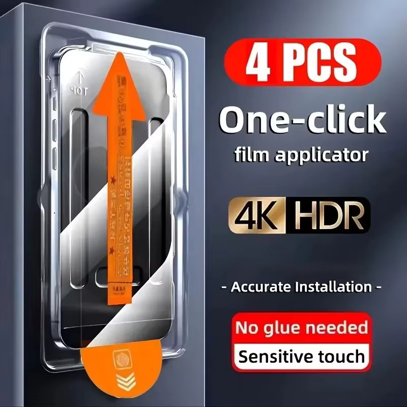 Bolomboy Displayschutzfolie aus gehärtetem Glas für iPhone Modelle, transparent, 2 oder 4 Stück Set - Bild 6