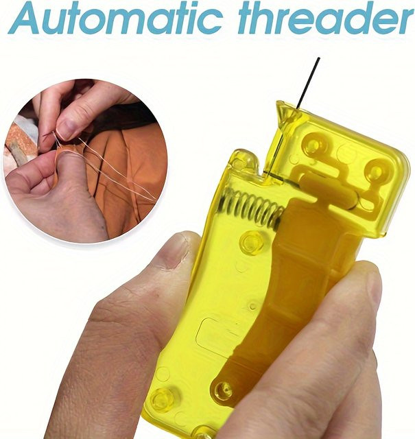 Automatischer Nadeleinfädler für Handnähen und DIY-Heimhandwerk in Gelb aus Kunststoff - Bild 1