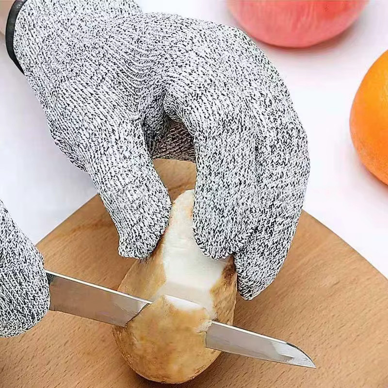 Schnittfeste Sicherheits-Handschuhe in Lebensmittelqualität mit Schutzstufe 5, Farbe: Grau - Bild 3