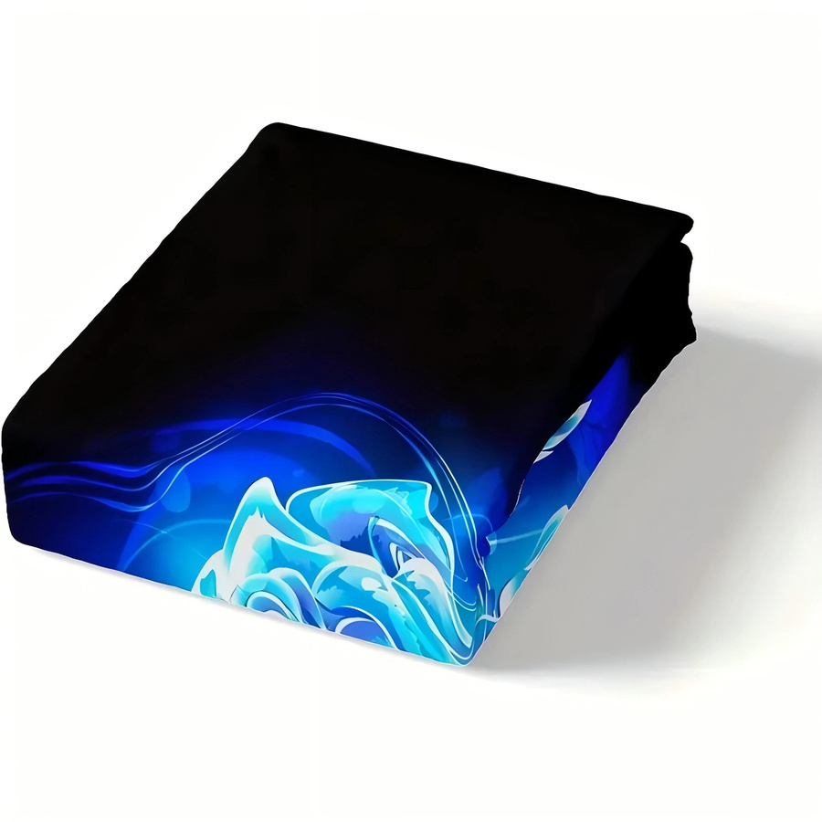 Grosstor Bettwäsche-Set mit blauem 3D-Rosenmuster, Bettbezug und Kissenbezug mit Reißverschluss, B/H: 172 x 218 cm - Bild 5