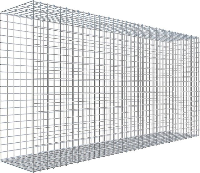 Gabiona C-Ring Anbaukorb Typ 2 in Silbergrau, Maschenweite 5 x 5 cm, B/T/H: 100 x 40 x 200 cm - Bild 1