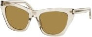 Saint Laurent SL 214 KATE Sonnenbrille, Cat Eye, Vollrand, Damen, beige, brown, transparent - Bild 1