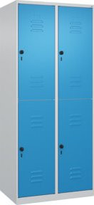 C+P Doppelstock-Spind Classic PLUS mit 2 Abteilen, Stahl, Lichtgrau/Lichtblau, H x B x T: 185 x 80 x 50 cm - Bild 1