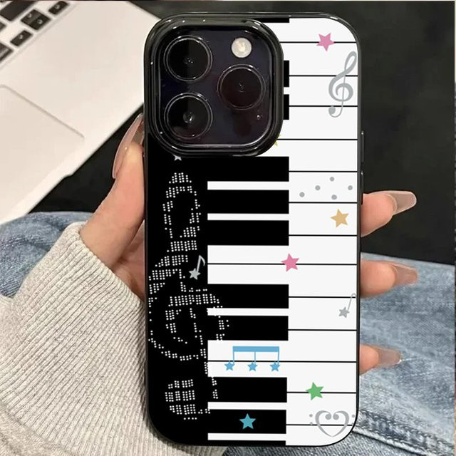 Kreative iPhone Handyhülle mit koreanischem Klavier-Noten-Design in Multicolour für iPhone 17 bis iPhone 7 Modelle - Bild 1