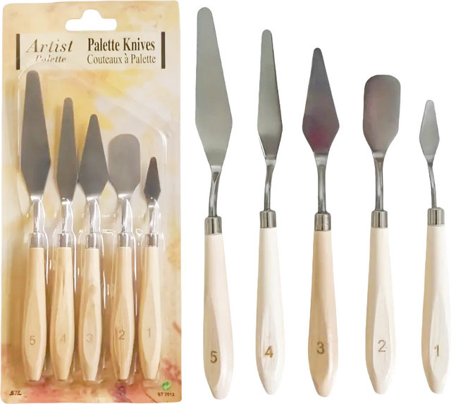 5-teiliges Set Malspachtel und Spachtelmesser für Ölgemälde und Holzlackierungen - Bild 1