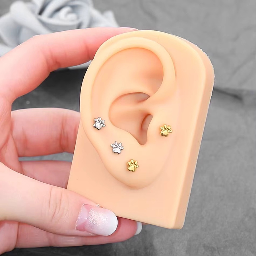 SWANJO Piercing Labret Katzenpfoten, Titan, Unisex - Bild 3