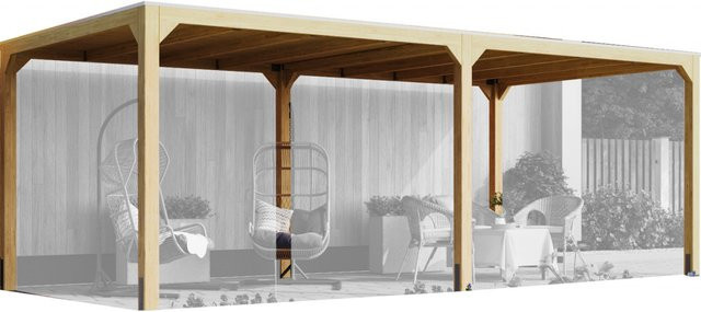 Karibu Pavillon CUBUS aus Massivholz B/T: 320 x 627 cm, Höhe: 239 cm - Bild 1