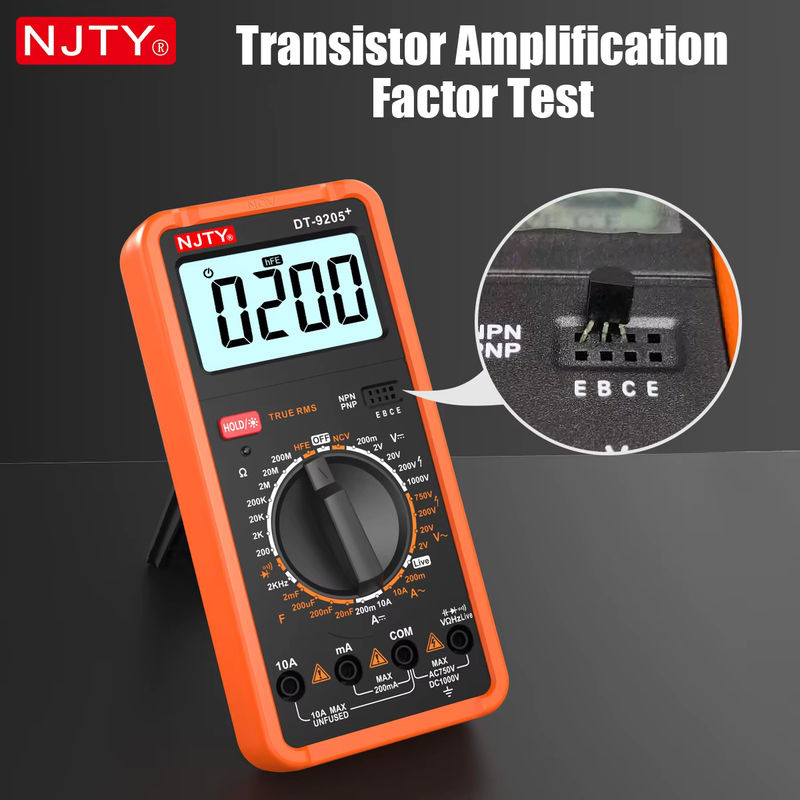 NJTY DT-9205+ Digitales Multimeter mit manueller Bereichswahl für Spannung, Strom, Widerstand und Frequenz - Bild 3