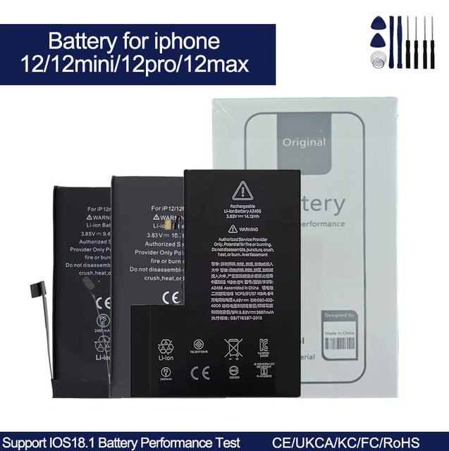 Apple Ersatzakku für iPhone 12, 12 Pro, 12 Pro Max und 12 Mini, wiederaufladbarer Li-Ion Akku - Bild 1