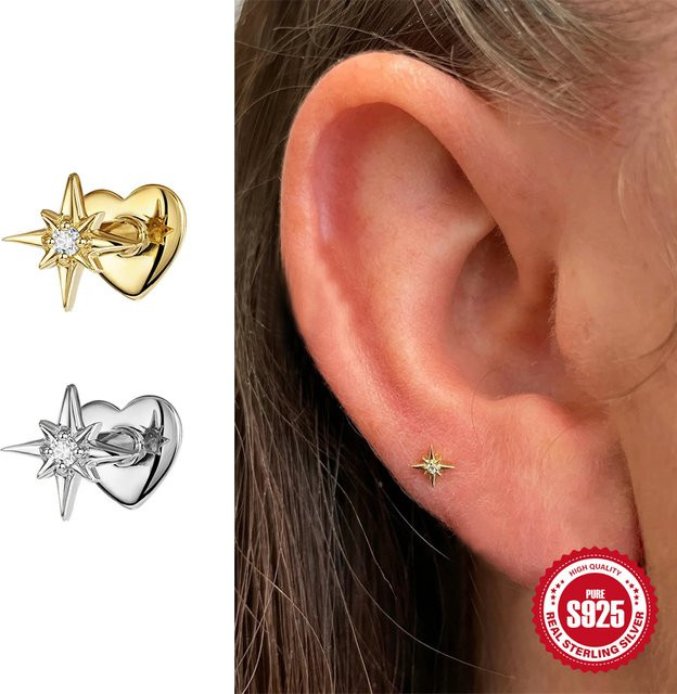 ROXI Ohrstecker 925 Silber, Zirkonia, Damen, Achtzackiger Stern - Bild 1