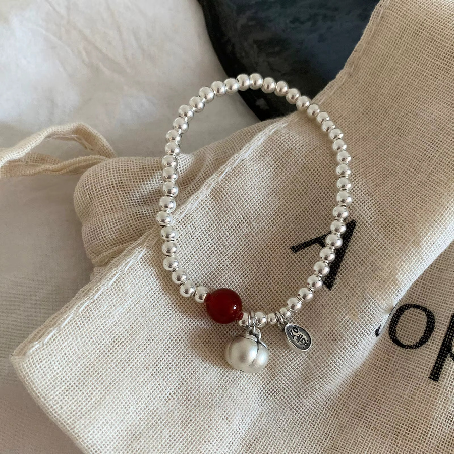 Lakecrystal Armband, 925 Silber, Rot, Perlen, Damen - Bild 2