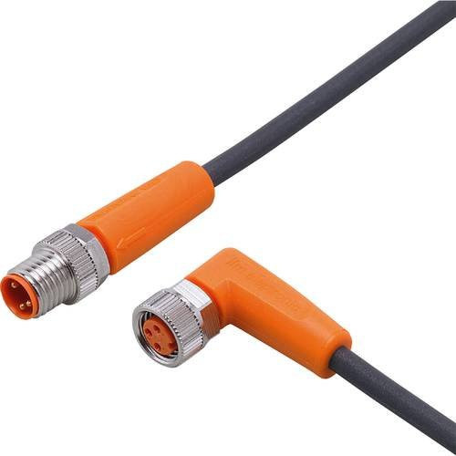 ifm electronic EVC316 Verbindungsleitung orange, Stecker gerade und Buchse gewinkelt, Polzahl 4, 3, Länge: 0,6 m - Bild 1