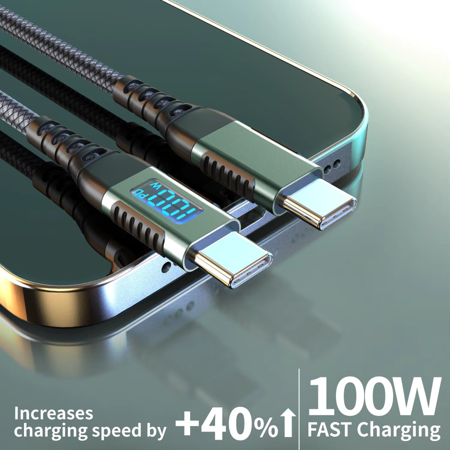 KakuuCa USB-C zu USB-C Kabel, 100W Ladekabel in Grün für iPhone 17/16/15, MacBook, iPad, Dell XPS und Samsung Galaxy S25/S24 - Bild 4