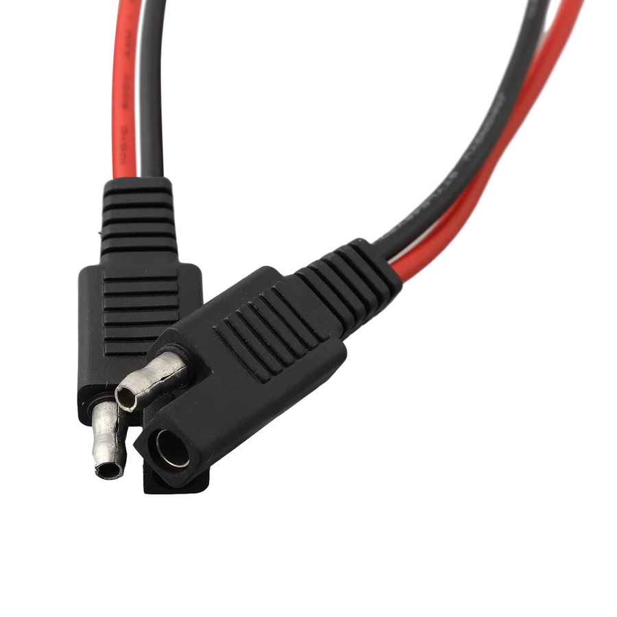 2er-Set SAE Single-ended Kabel Power Verlängerung Stecker für Solar Panel und Batterie Adapter in Schwarz - Bild 2