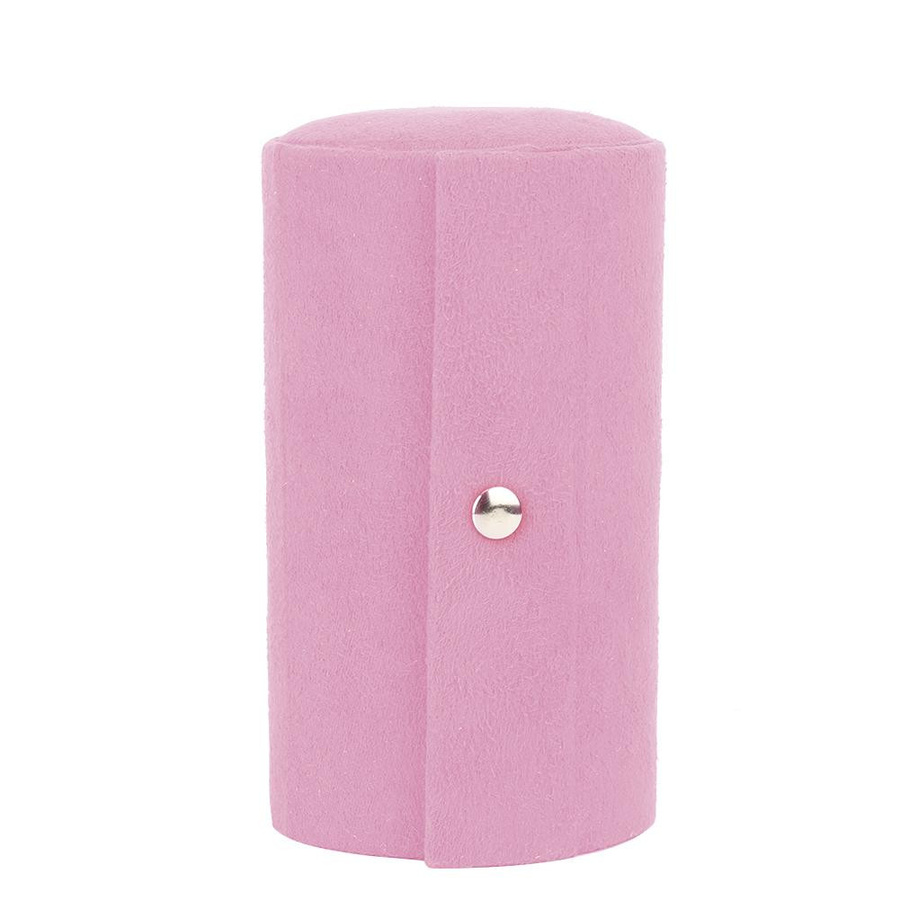 KONNWEI Schmuckaufbewahrungsbox, zylindrischer Organizer aus Wildledersamt, Rosa - Bild 2