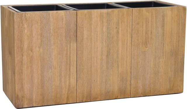 Vivanno Blumenkübel Pflanztrog Maxi in Antikbraun mit Holzoptik im Landhausstil B/T/H: 64 x 25 x 35 cm - Bild 1