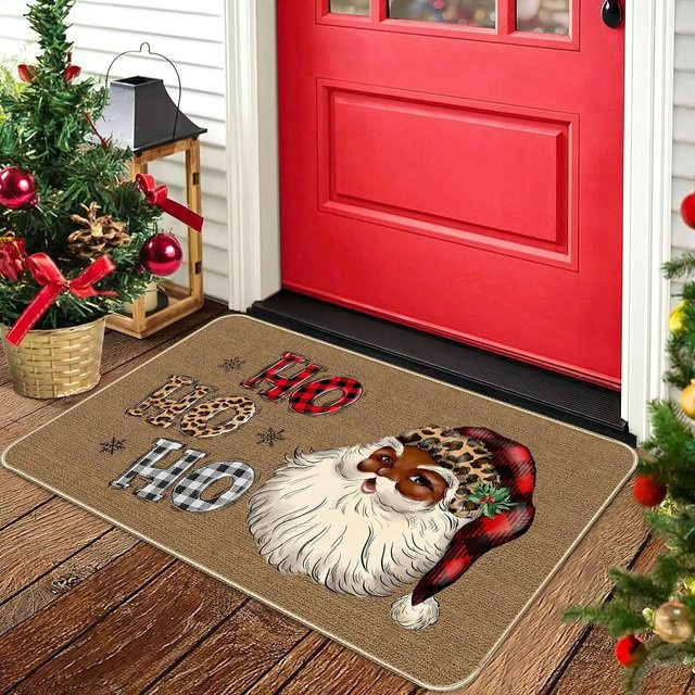 VIKAMA Nussknacker-Teppich als weihnachtliche Fußmatte für drinnen und draußen, braun, B/T: 60 x 40 cm - Bild 1