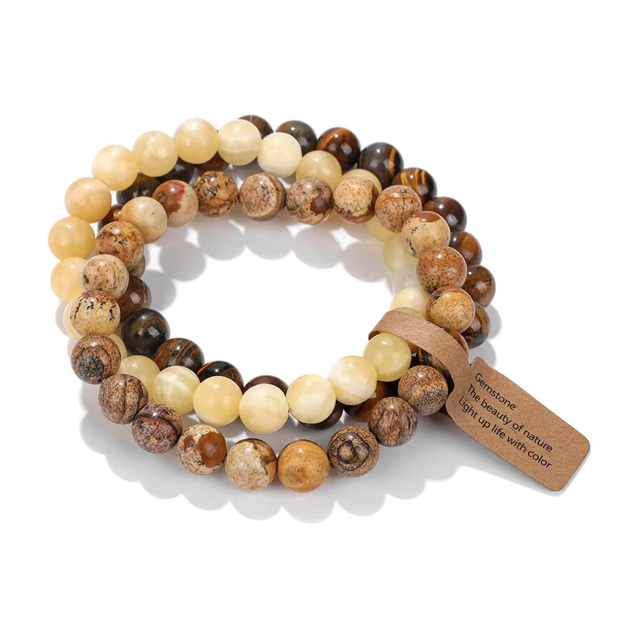 DAIPAN Armband Set, Kristall, Tigerauge, Bunt, Unisex - Bild 3