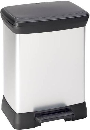 Curver Decobin Mülleimer mit Fußpedal Silber Metallic 30l B: 39,0 cm, H: 51,0 cm, T: 29,0 cm - Bild 1