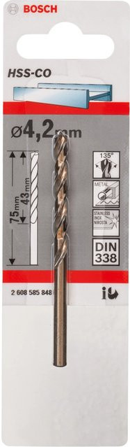 Bosch HSS-Cobalt Metall-Spiralbohrer Silber Durchmesser: 4,2 mm, Gesamtlänge: 75 mm - Bild 2