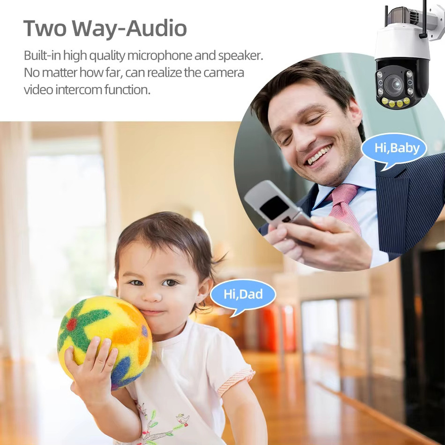 HKIXDISTE PTZ Sicherheit Kamera mit 5MP Auflösung, 50x optischem Zoom, Wifi, Wasserdicht, Nachtsicht und Menschlicher Erkennung, Farbe: Weiß - Bild 3