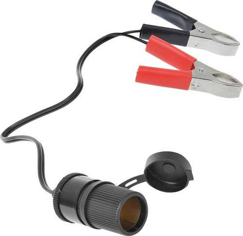 IWH Batterieklemmen mit Steckdose für 12/24 Volt, Belastbarkeit bis max. 16A - Bild 1
