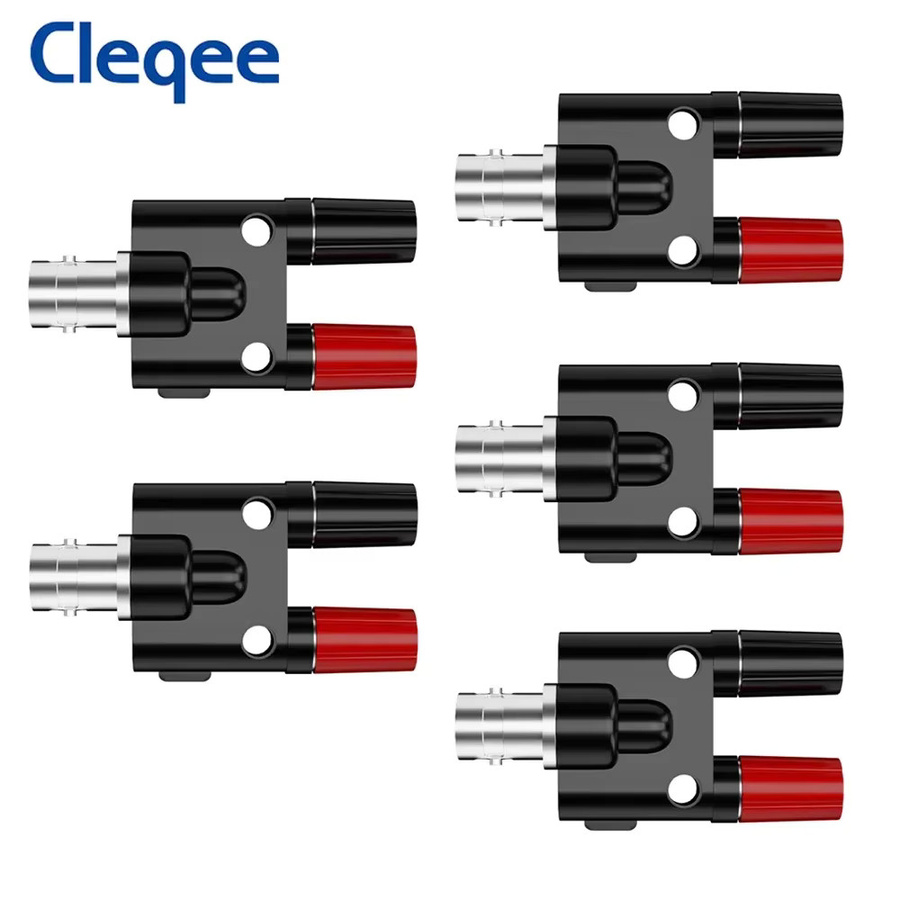 Cleqee P7008 BNC-Buchse auf Dual 4mm Bananenstecker RF-Adapter, Schwarz - Bild 3