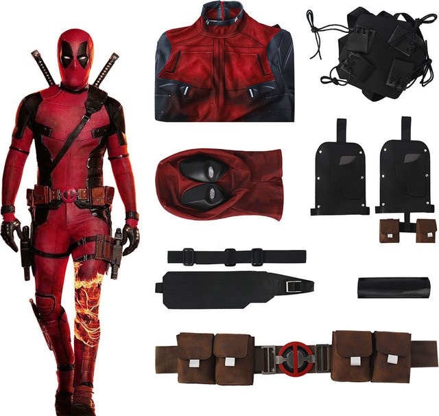 Beast Kingdom Deadpool-Kostüm, Cosplay-Kostüm, Deadpool-Overall, Maske, Gürtel - Bild 1