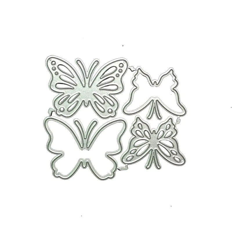 4 Stück Schmetterling Metall Stanzformen in Silber für Scrapbooking und DIY Bastelarbeiten - Bild 3