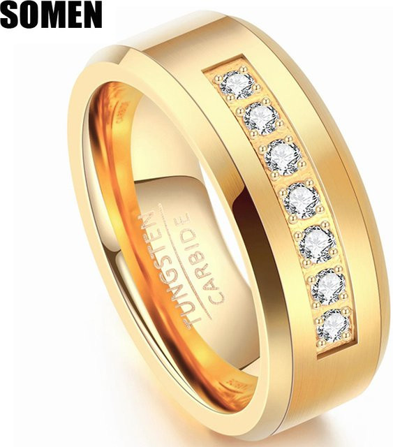 Somen Eheringe Wolfram, Zirkonia, 8mm, Unisex - Bild 1