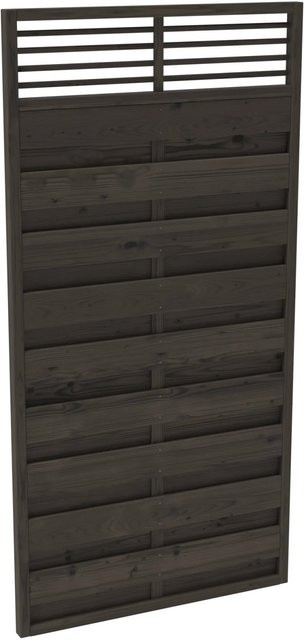 Sichtschutzzaun Element Wien von Andrewex in Anthrazit, blickdichtes Holz mit Holzschutzmittel, B/H: 90 x 180 cm - Bild 1