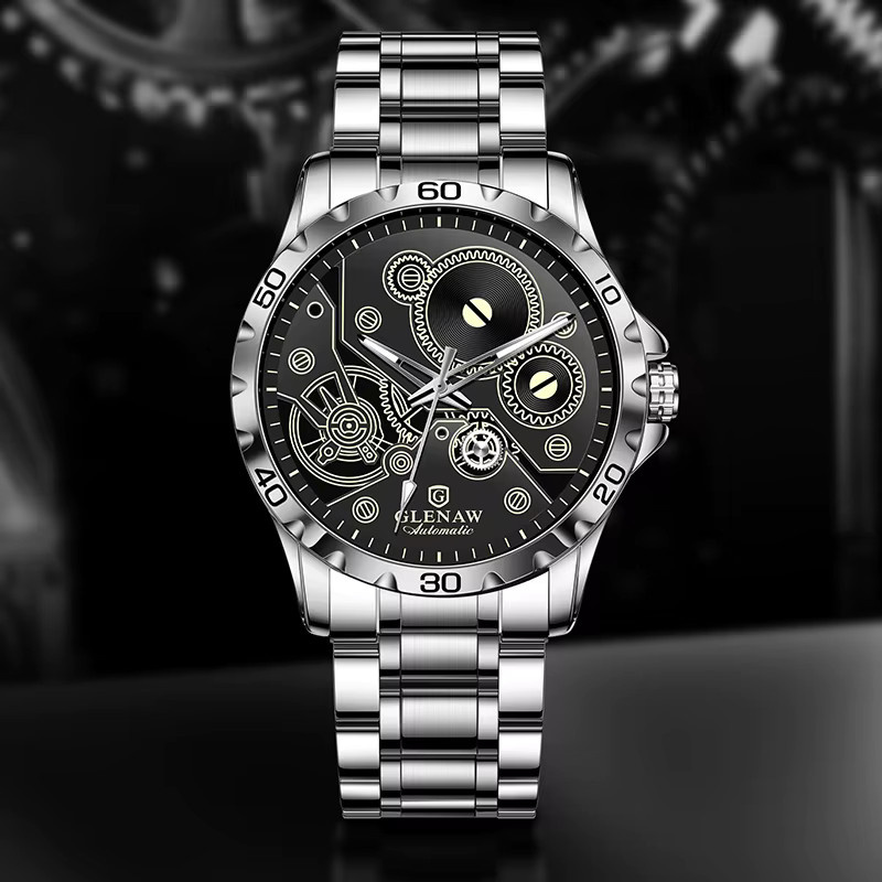 GLENAW Design Armbanduhr Automatik, Edelstahl, Schwarz, Herren - Bild 2