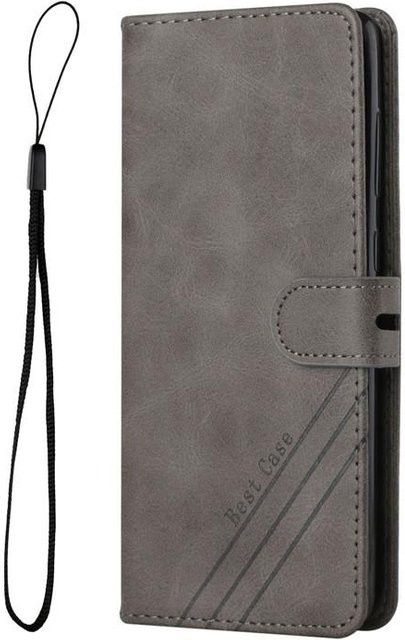 Leder Klapphülle für Samsung Galaxy Xcover 5 in Grau - Bild 1