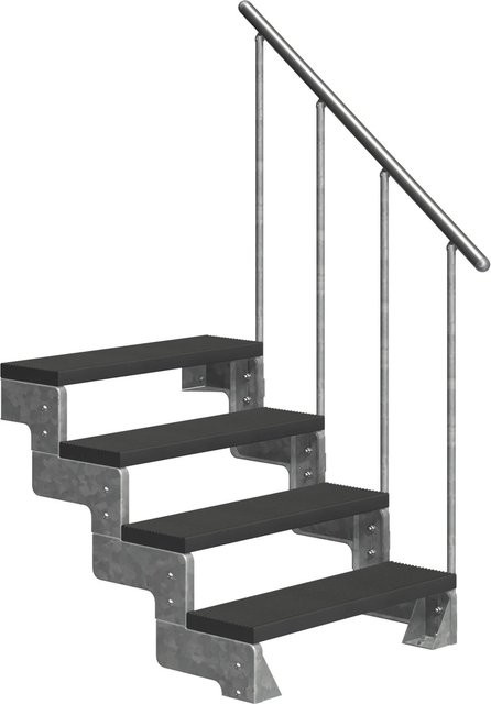 Dolle Außentreppe Gardentop 4 TRIMAX mit 4 Stufen und Alu-Geländer in Anthrazit - Bild 1