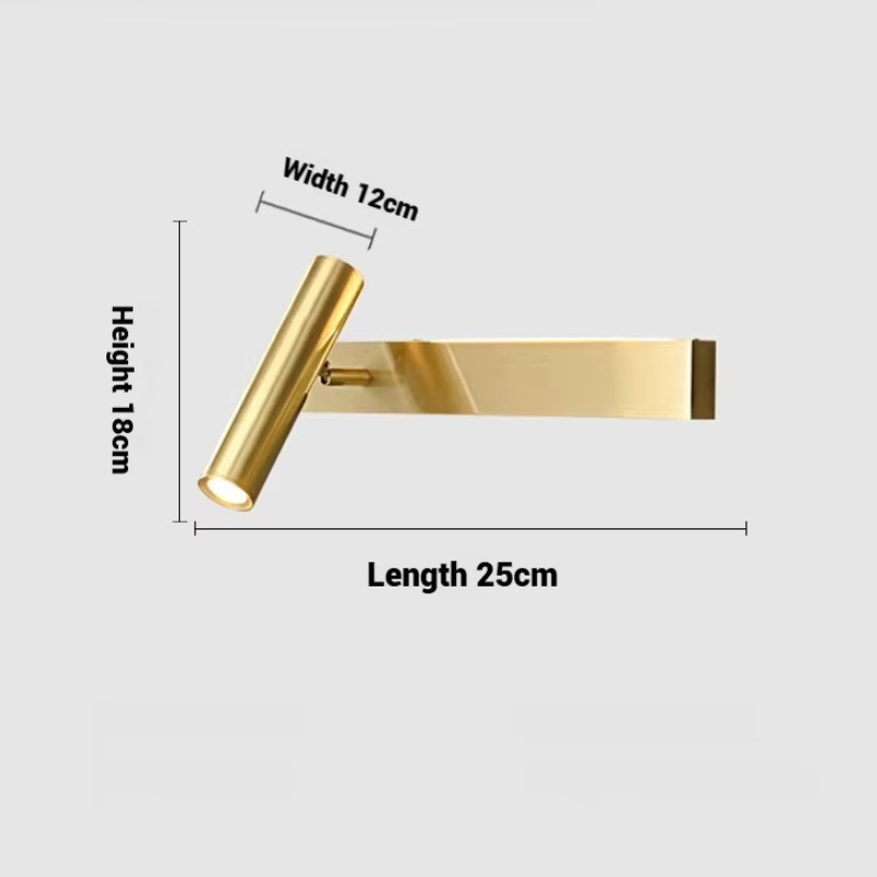 Claeted Moderne Wandleuchte aus Kupfer in Gold/Messing, minimalistische lineare Nachttisch-Wandlampe für das Schlafzimmer - Bild 3