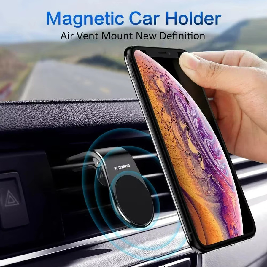 Magnetische L-Form Smartphone-Halterung für das Auto in Schwarz zur Befestigung am Lüftungsschlitz - Bild 4