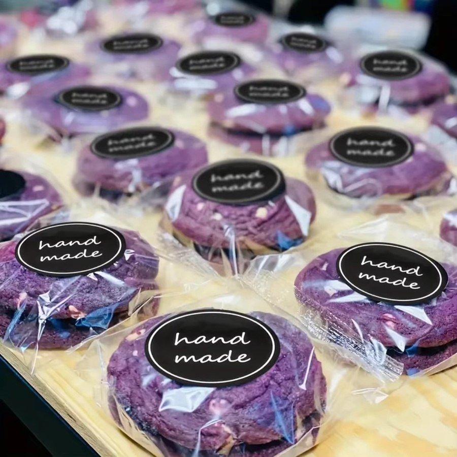 Personalisierte DIY Aufkleber mit schwarzem Streifenmuster für Kuchenboxen und Geschenke aus Papier - Bild 4