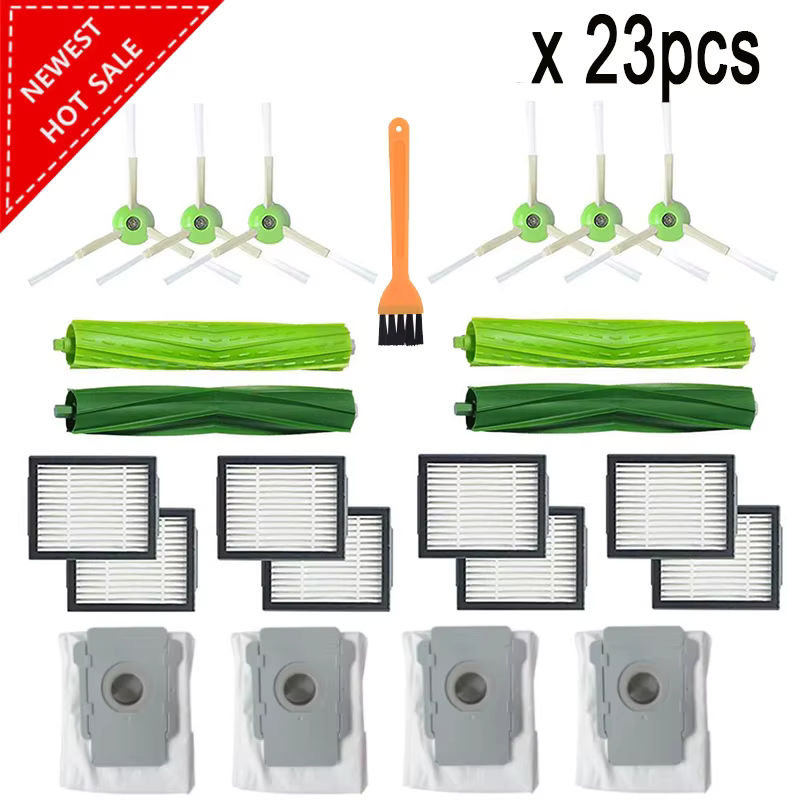 Ersatzteil-Set für iRobot Roomba I7 E5 E6 I Serie Roboterstaubsauger mit Staubbeuteln, Rollbürste, HEPA-Filter und Seitenbürsten - Bild 2