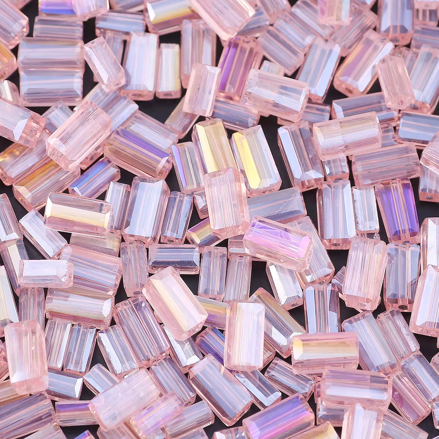 JHNBY Kristallglas-Abstandshalter, Rosa AB, rechteckig, 2 x 4/3 x 6/4 x 8 mm - Bild 3