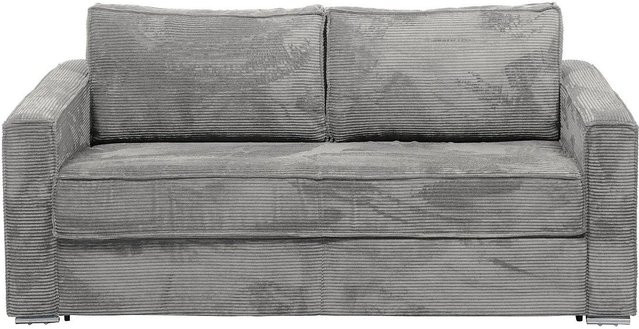 Vente-unique Schlafsofa Loreto in Hellgrau mit einer Breite von 215 cm - Bild 1