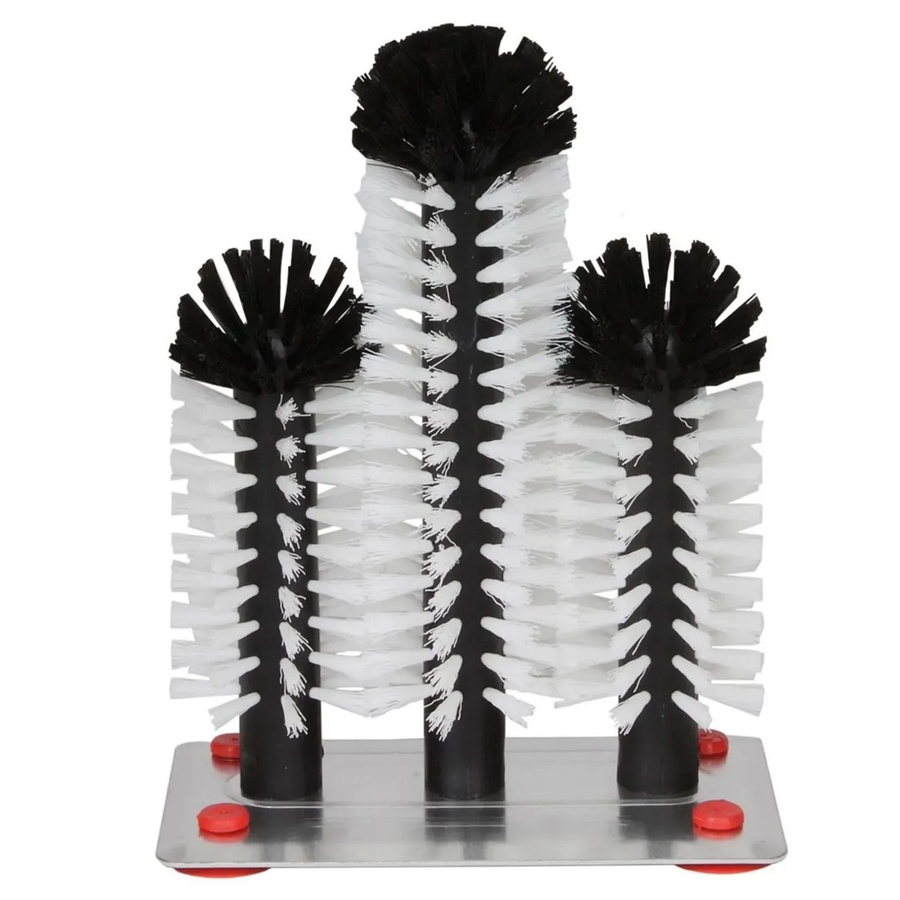 Ich-Zapfe Gläserspülbürste mit Metallboden in Schwarz, 1 x 25 cm und 2 x 18 cm - Bild 2