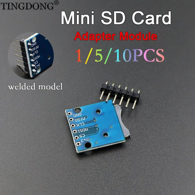 TingDong Speichererweiterungsplatine Mini Micro SD TF Kartenleser Speichermodul mit Pins in Blau - Bild 1
