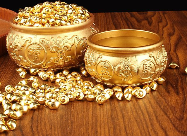 JETTING Überflusshorn aus Messing in Gold als dekorative Schatzschale und Glücksbringer für dein Zuhause - Bild 1