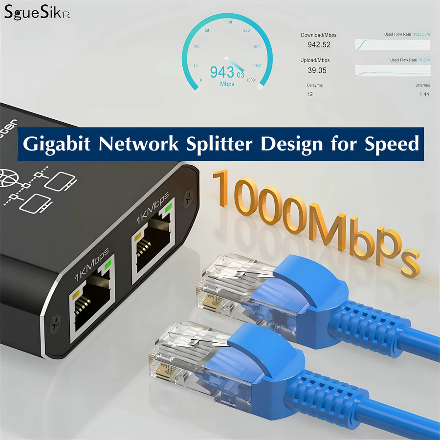 Regaton 5-Port Gigabit Netzwerk-Switch Ethernet RJ45 in Schwarz - Bild 2