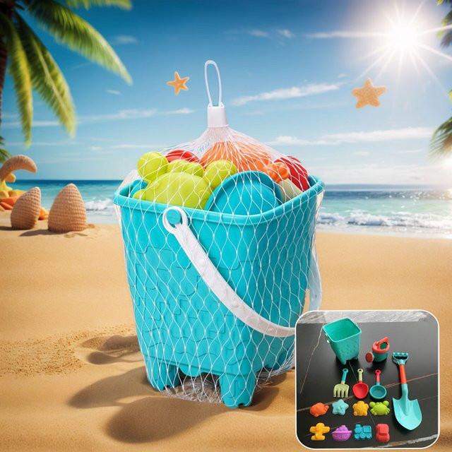 DSUE Kinder Strandspielzeug-Set, 14-teiliges Set, Bunt / Mehrfarbig - Bild 1