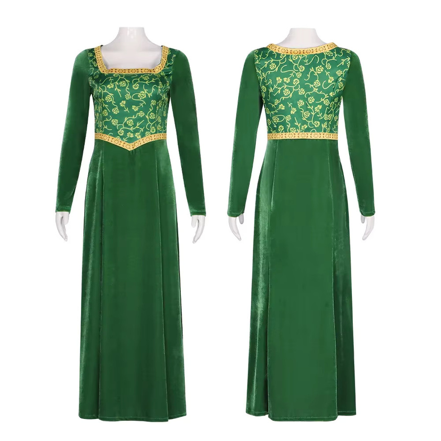 HHYRCOS Prinzessin Shrek Cosplay Kostüm, Grünes Kleid, für Erwachsene Frau - Bild 2